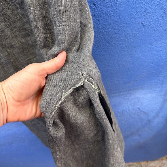 click by color me cotton gray linen apron maxi dress - Picture 7 of 8